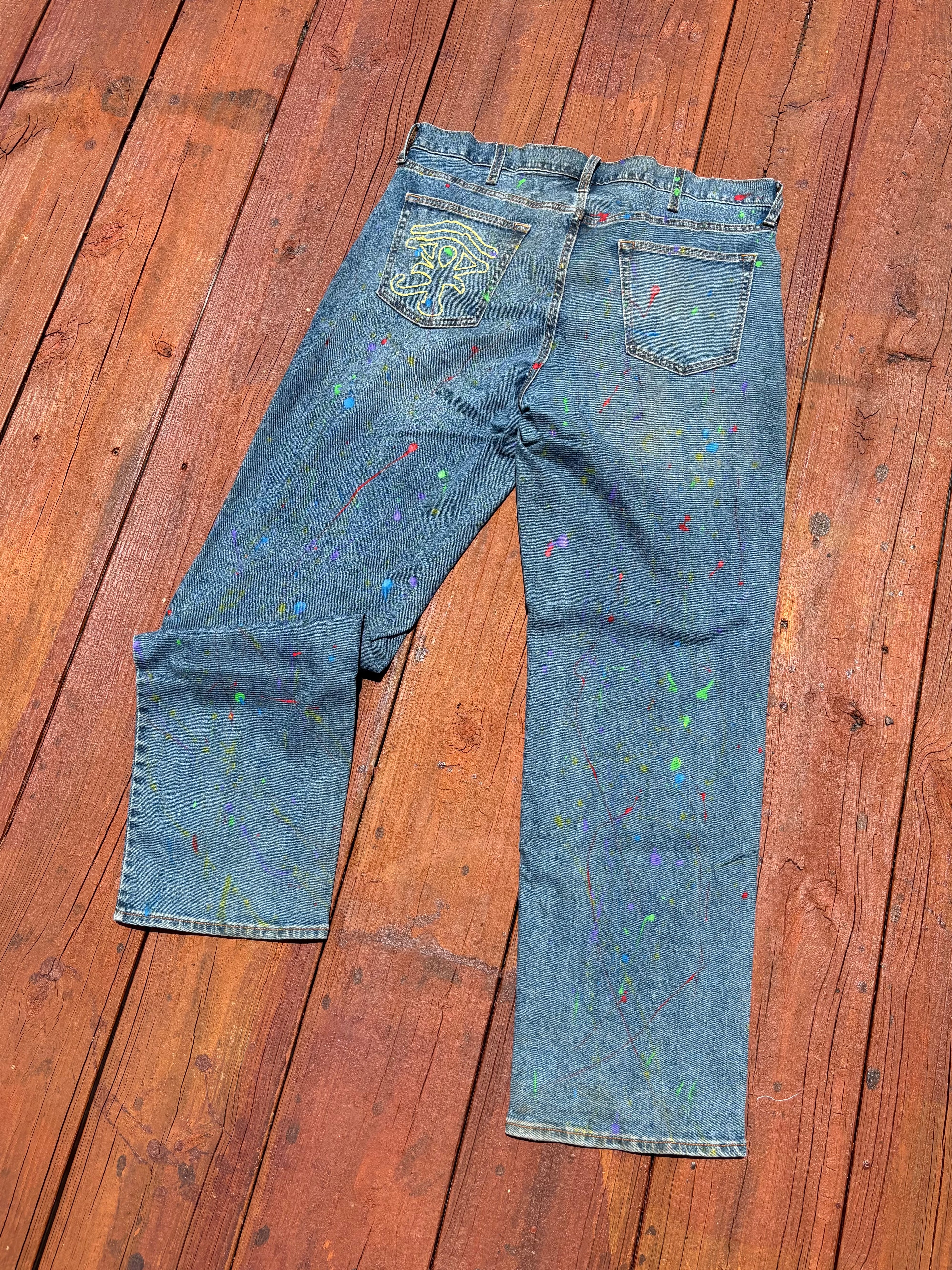 1 OF ⇂ STARRY PAINTED JEANS