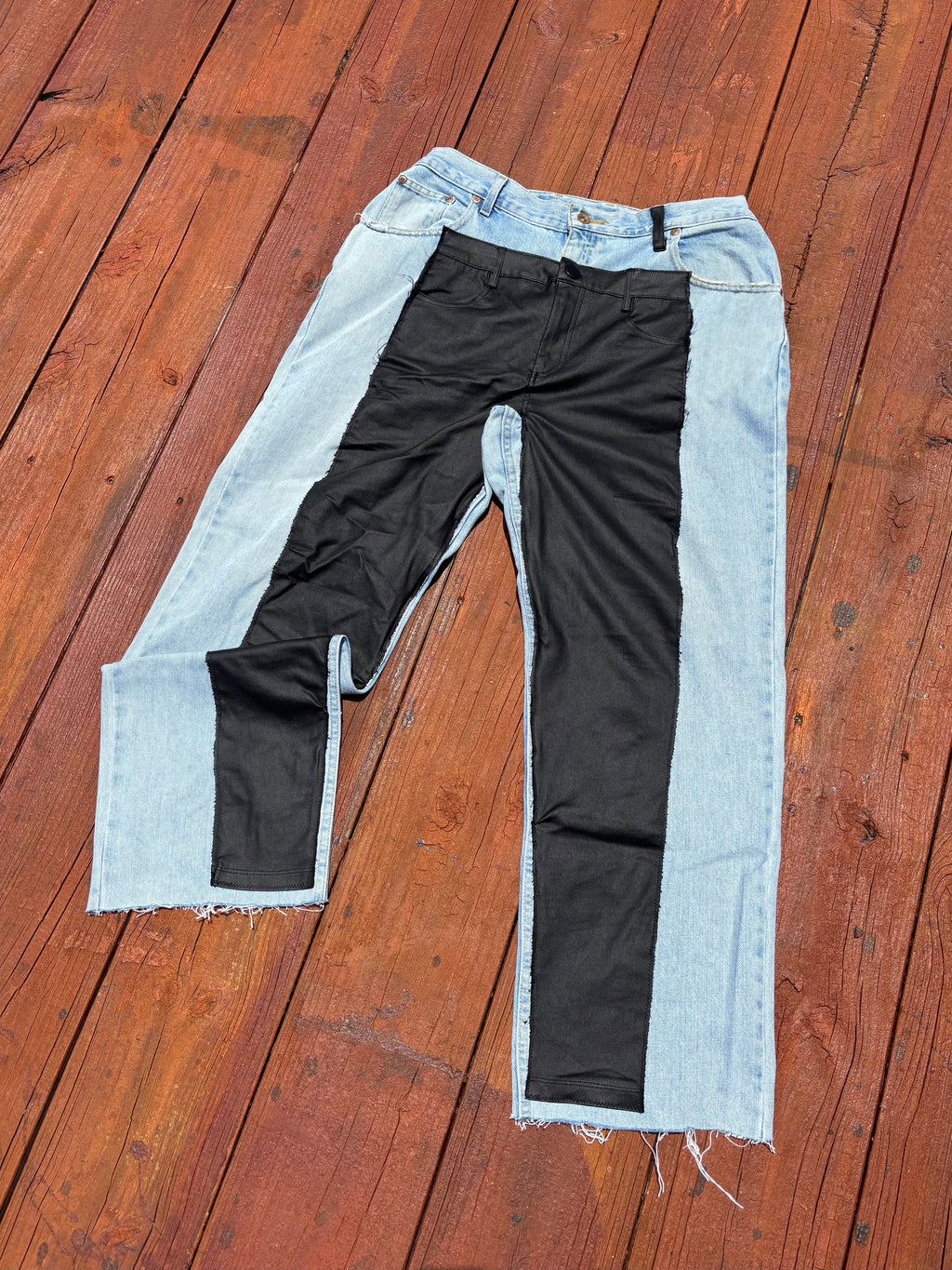 1 OF ⇂ LEATHER DOUBLE JEANS