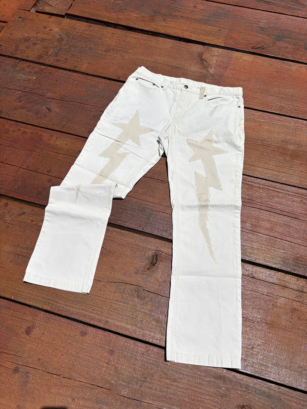 1 OF ⇂ STARRY CREAM JEANS